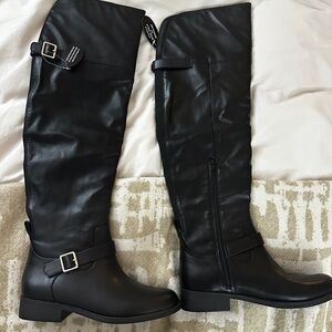 NWT Sun + Stone Black Over the Knee Boots